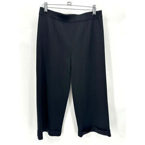 Misook Cropped Pull-on‎ Pants Size XS Black Knit Cuffed Preppy Quiet Luxury City